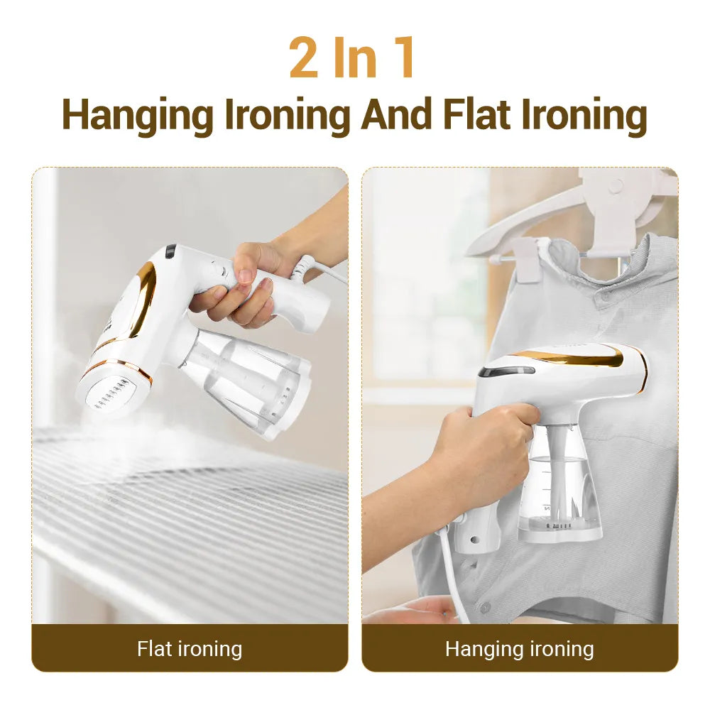 Portable Handheld Foldable Steam Iron - Travel Garment Steamer & Ironing Machine