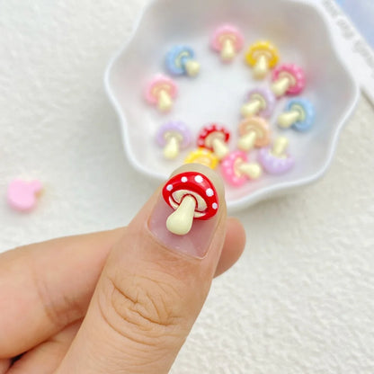 Cute Resin Mushroom Charms - 30PCS Flat Back DIY Jewelry, Nail Art & Hair Accessories