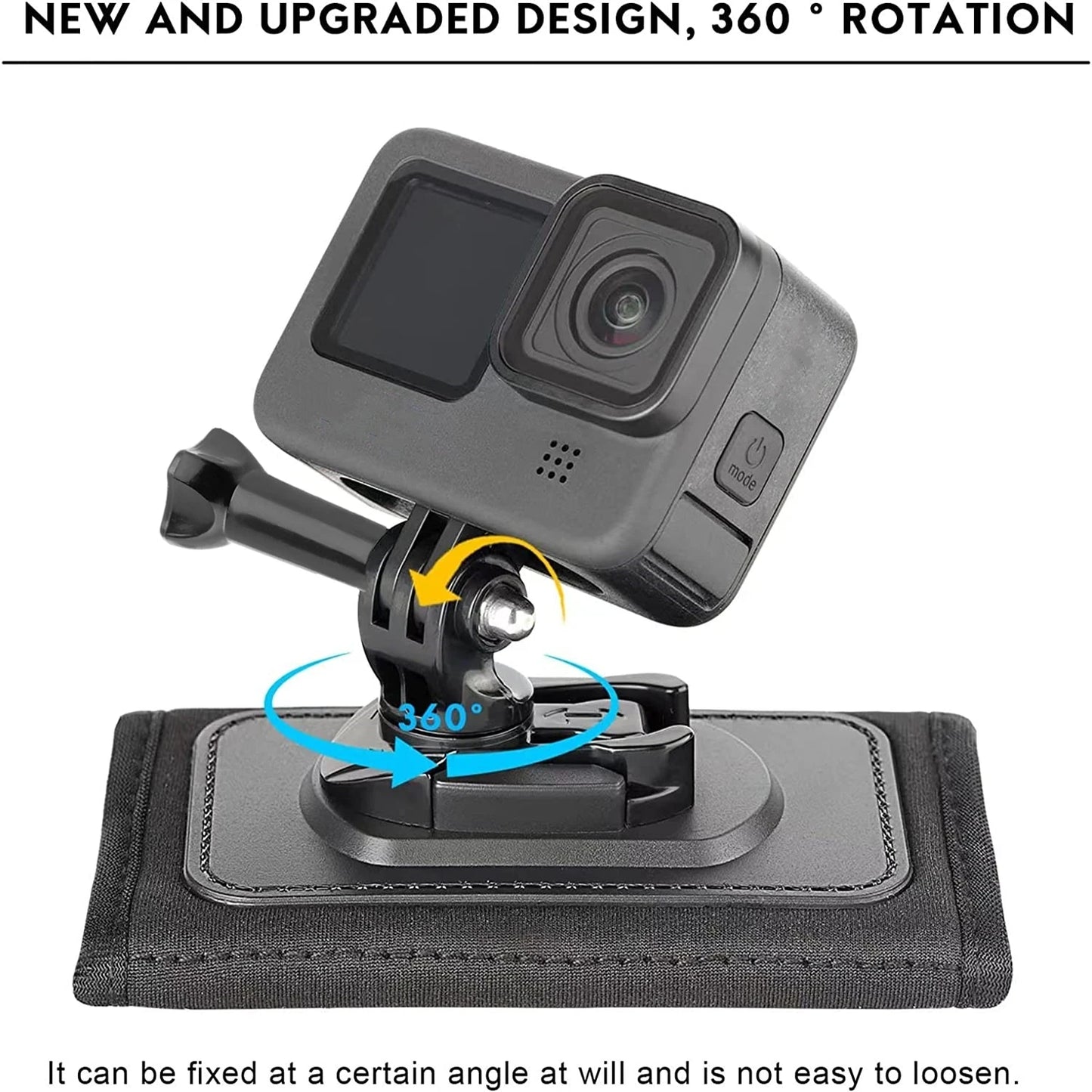Backpack Shoulder Strap 360° Rotate Buckle Mount: Quick Release for GoPro Hero 10-5, DJI Action 2 Camera Accessory