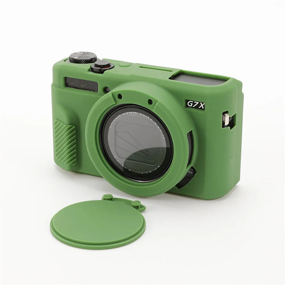 Canon G7X Silicone Camera Case - Soft Rubber Shockproof Body Cover with Lens Cap for G7X Mark II III G7XII G7X2 G7XIII G7X3