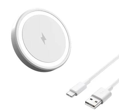 Mini Magnetic Wireless Charger - Slim 15W Fast Charging Pad for iPhone 13–18 with Strong Magnetic Attachment