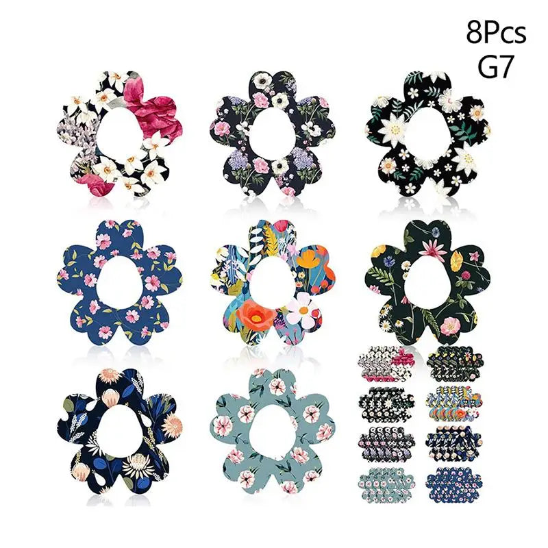 Blood Glucose Sensor Adhesive Patches - Invisible Sensor Fixing Stickers in 5 or 8-Piece Sets, Wildflower Designs