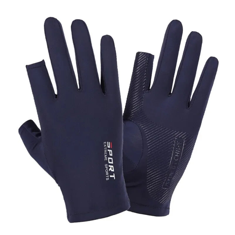 Ice Silk Half-Finger Cycling Gloves - High-Elastic, Comfortable for Men & Women | Outdoor Sports, Fitness, Driving & Fishing