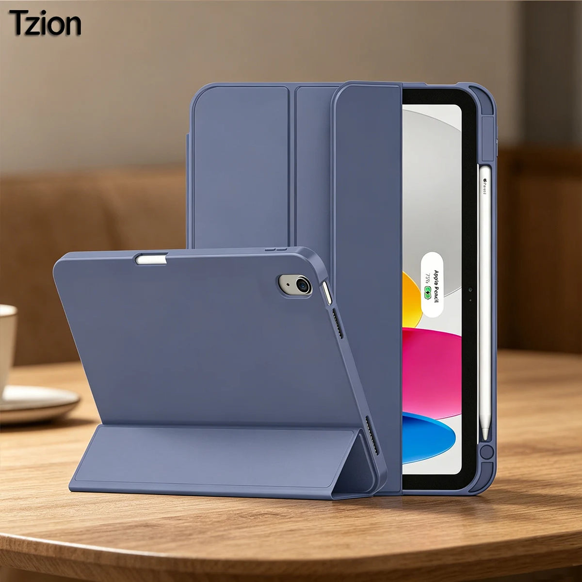 iPad A16 11th Gen Case - Slim Tri-Fold Stand Cover with Auto Sleep/Wake and Pencil Holder