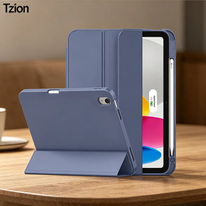 iPad A16 11th Gen Case - Slim Tri-Fold Stand Cover with Auto Sleep/Wake and Pencil Holder