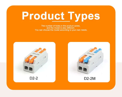 10PCS Mini Fast Wiring Cable Connectors – Universal Compact Electrical Splitter & Push-In Home Terminal Block