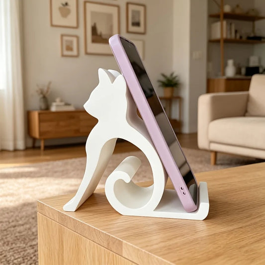 Cute Cat Phone & Tablet Holder - Universal Desktop, Bed & Car Stand