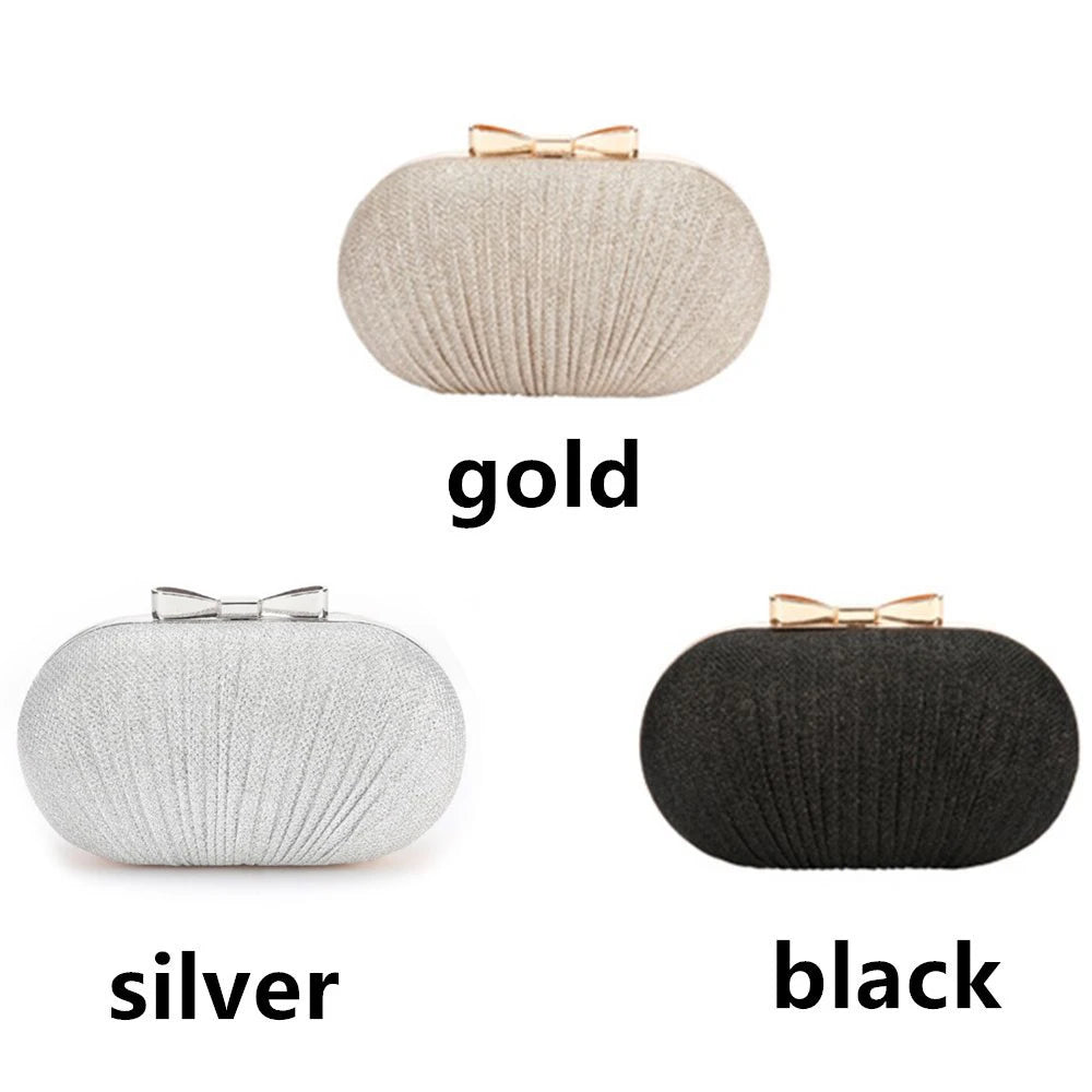 Elegant Rhinestone Egg Shape Wedding Bridal Clutch - Women's Evening Party Bag with Chain Shoulder Strap