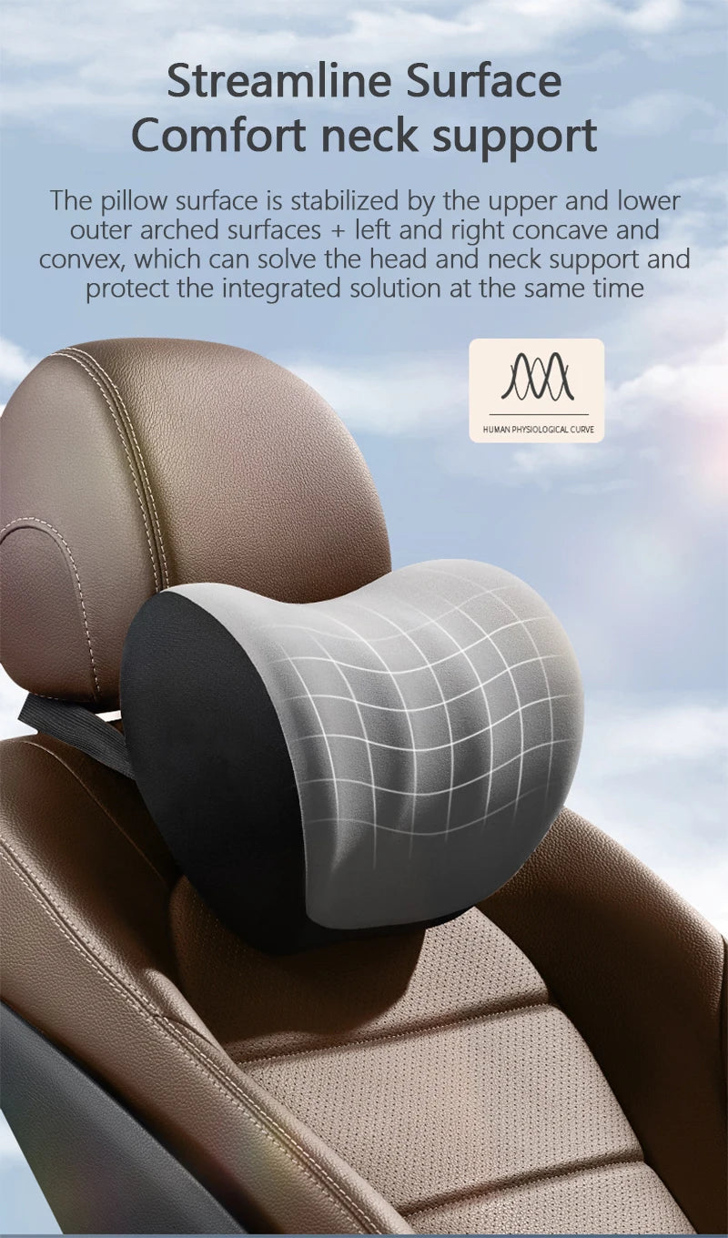 Electric Car Lumbar & Neck Massage Pillow | Single Headrest Vibration Cushion for Seat Support