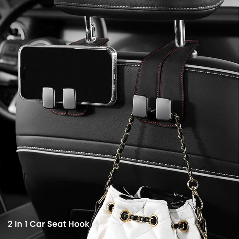 2-in-1 Car Rear Seat Hook – Universal Headrest Hanger Clip, Double Hook Storage for Car Interior Accessories