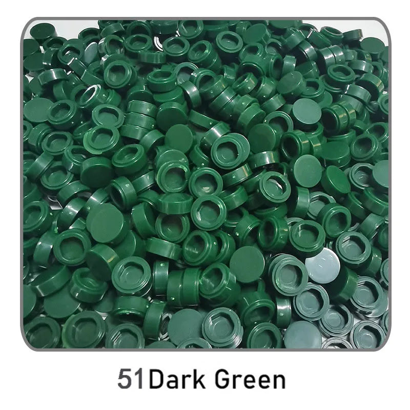 1000Pcs 1x1 Round Building Blocks Set - 52 Color DIY Creative Educational Bricks Compatible with 98138 Toy Kits for Kids