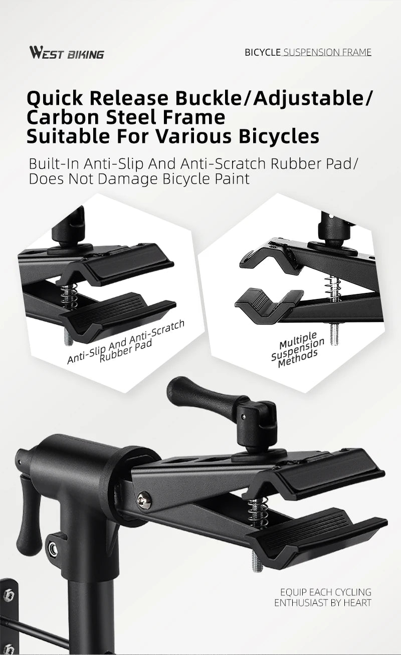 WEST BIKING Foldable Bike Repair & Display Stand – Multipurpose Wall/Floor Rack for Bicycle Storage & Maintenance