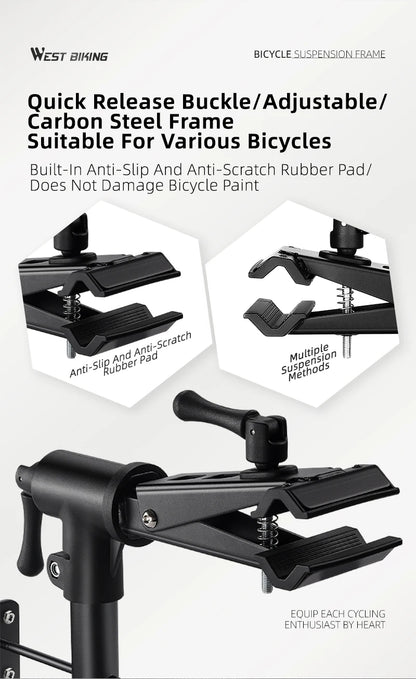 WEST BIKING Foldable Bike Repair & Display Stand – Multipurpose Wall/Floor Rack for Bicycle Storage & Maintenance