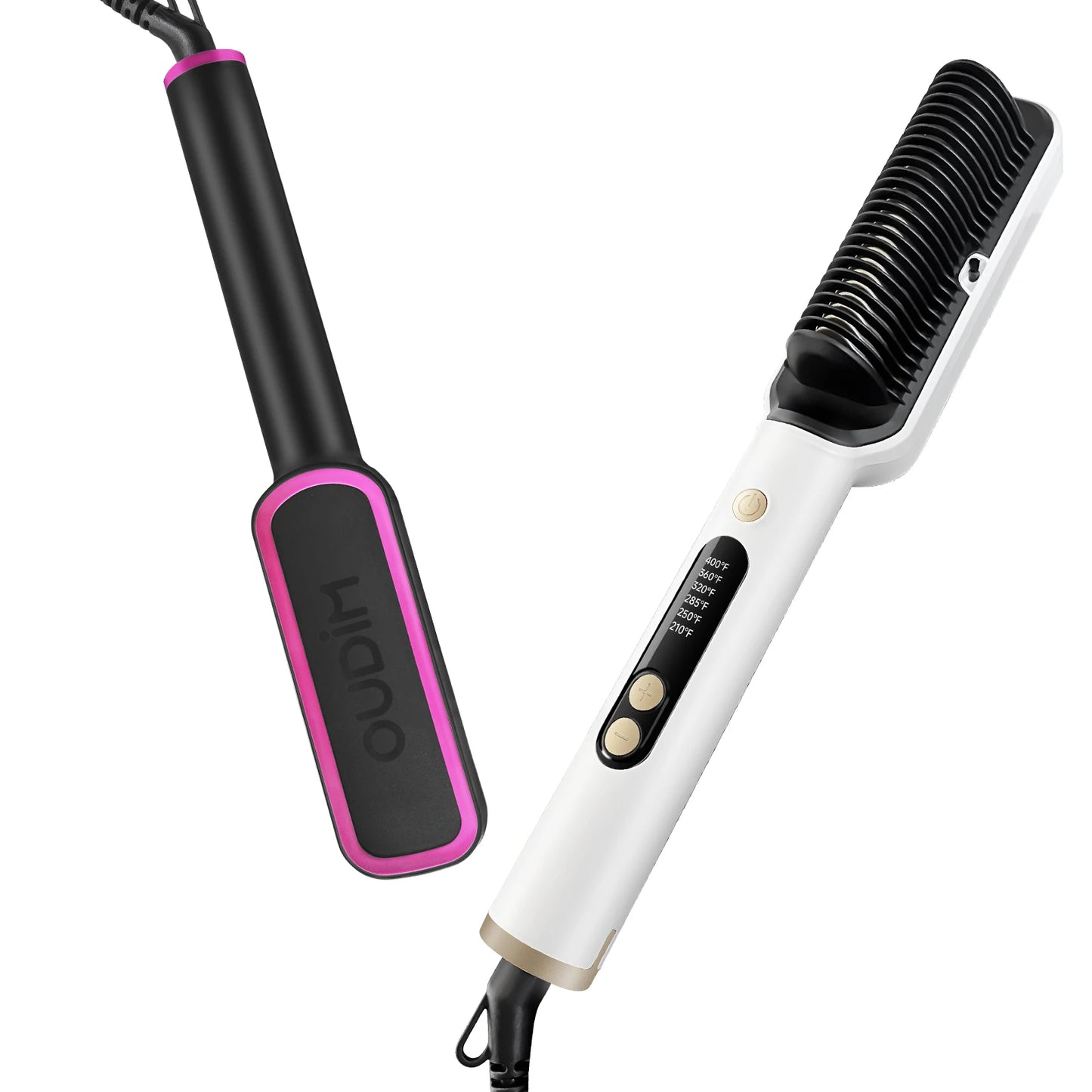OUDIM Hair Straightener Brush – Ionic Flat Iron with 6 Temperature Settings, Anti-Scald Hair Styling Tool for Women