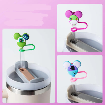 8PCS Cute Mouse Straw Covers - 10mm Straw Toppers for Stanley 20/30/40oz Cups