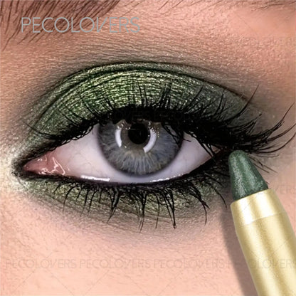 Dual-Ended Waterproof Eyeshadow Stick – Smudge-Proof Glitter and Matte Eye Makeup with Sponge Applicator