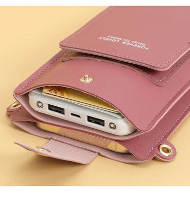 Women's Soft Leather Wallet & Touch Screen Phone Purse – Crossbody Shoulder Bag Handbag