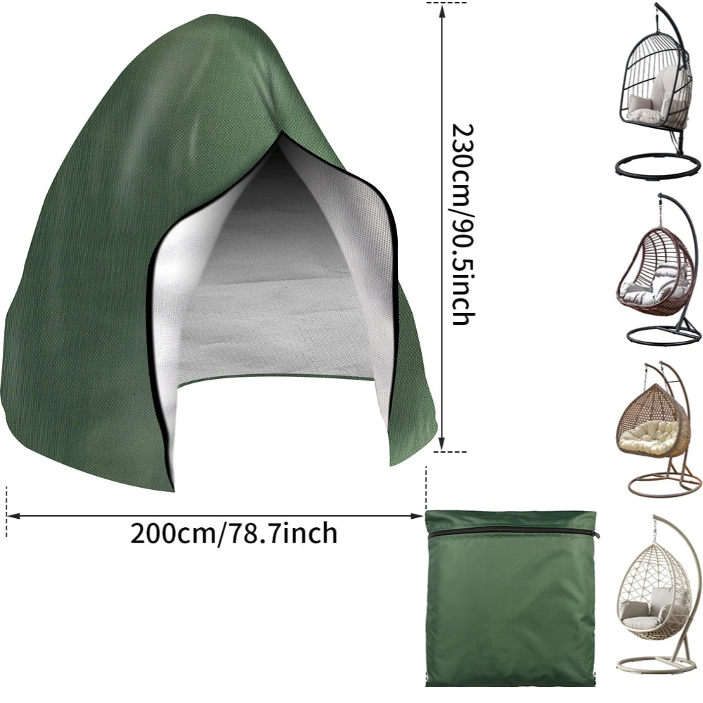 Waterproof Patio Hanging Egg Chair Cover 210D Heavy Duty – Windproof Dustproof Swing Seat Slipcover for Single & Double Garden Chairs