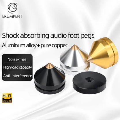 ERUMPENT 4PCS HiFi Speaker Stand Spikes – Shock-Absorbing Pads for Amplifiers, Audio Equipment & CD Players