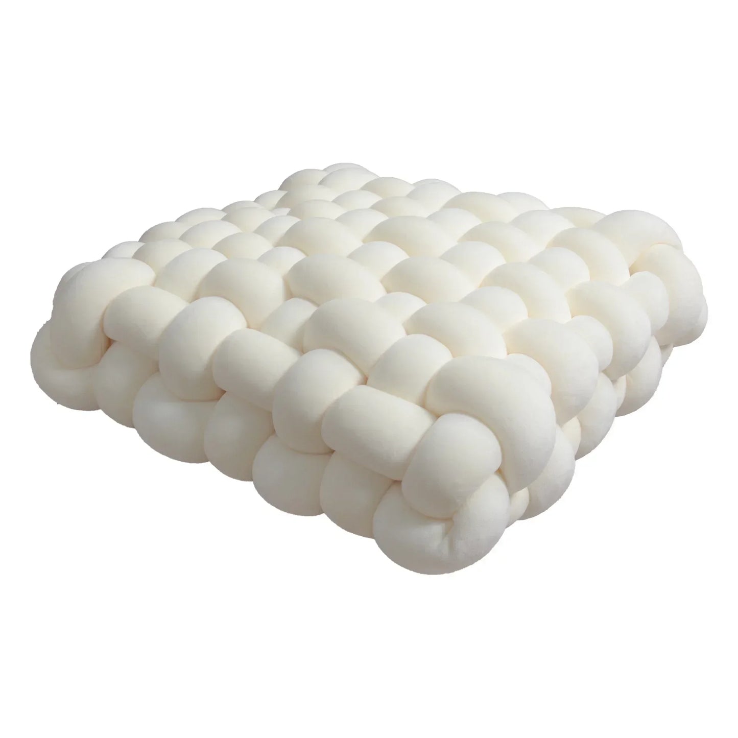 Knotted Square Cushion – Nordic Aesthetic Hand-Made Plush Pillow for Office Chair & Decorative Sleeping Back Support