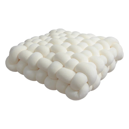 Knotted Square Cushion – Nordic Aesthetic Hand-Made Plush Pillow for Office Chair & Decorative Sleeping Back Support