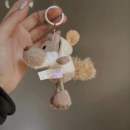 Cartoon Kawaii Animal Plush Keychain – Cute Small Animal Backpack Pendant, Creative Soft Toy Accessory
