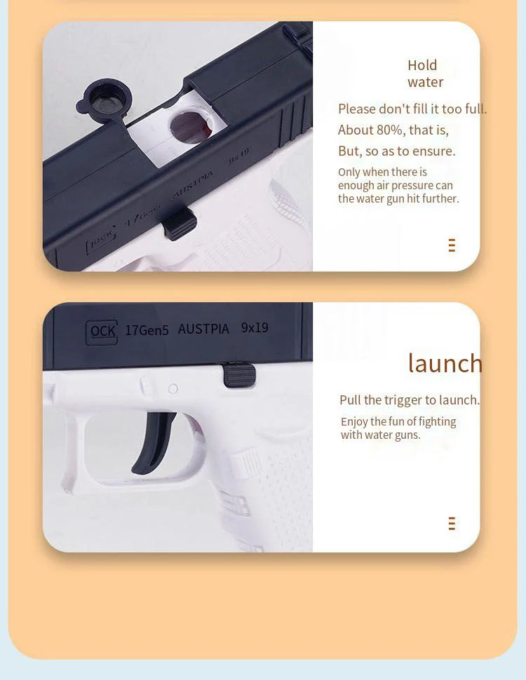 Summer High-Pressure Water Gun – Non-Electric Full Automatic Pistol for Kids, Boys, Girls & Adults