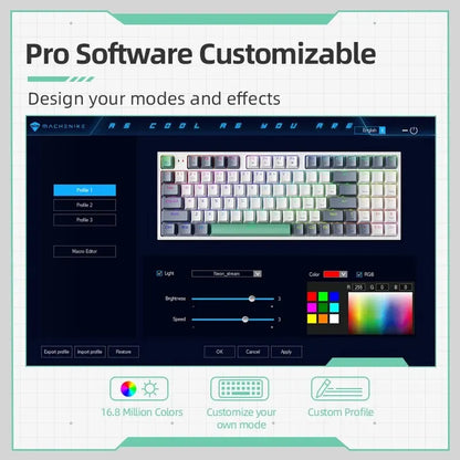 MACHENIKE K500-B94 Mechanical Gaming Keyboard - 94-Key Hot-Swappable 90% Layout with RGB Backlight for PC & Laptop
