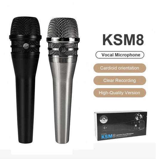KSM8 Supercardioid Dynamic Vocal Microphone for Stage Performance, Professional Wired Microphone for Karaoke, Recording, and Singing