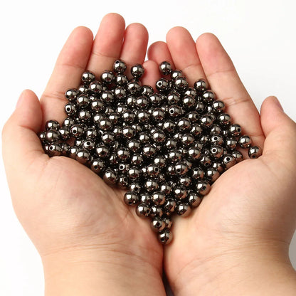 Round Spacer Beads 3–12mm – Gold & Silver CCB Smooth Loose Balls for DIY Bracelet Jewelry Making Accessories