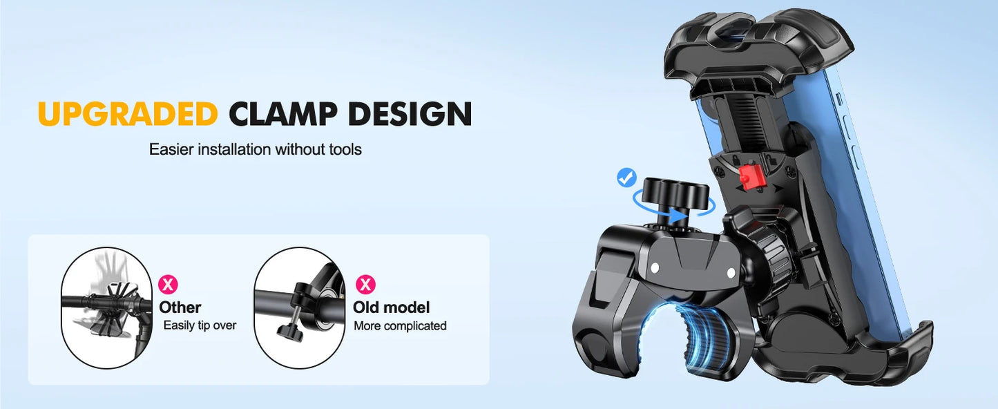 Mountain Bike Phone Holder – Stable, Non-Slip, Rotatable Navigation Mount with Safety Compartment