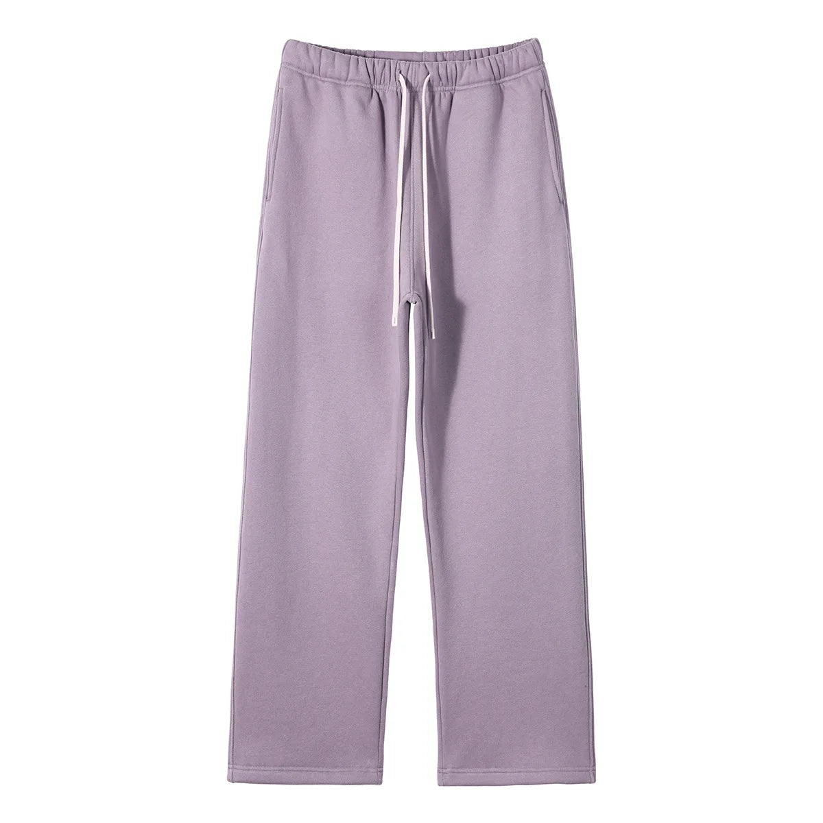 Straight-Lined Solid Color Cashmere Sweatpants – Soft Cozy Lounge Pants