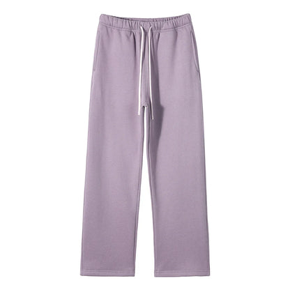 Straight-Lined Solid Color Cashmere Sweatpants – Soft Cozy Lounge Pants