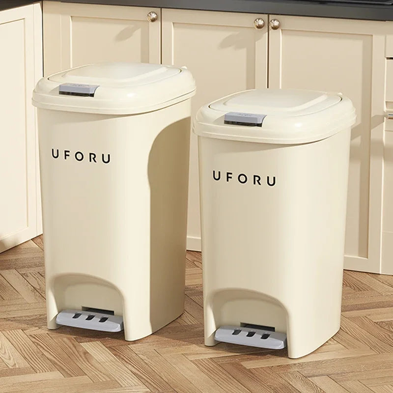 10L/20L Double Pedal Trash Can – Large Capacity Kitchen & Bathroom Bin with Lid, Foot/Push Type