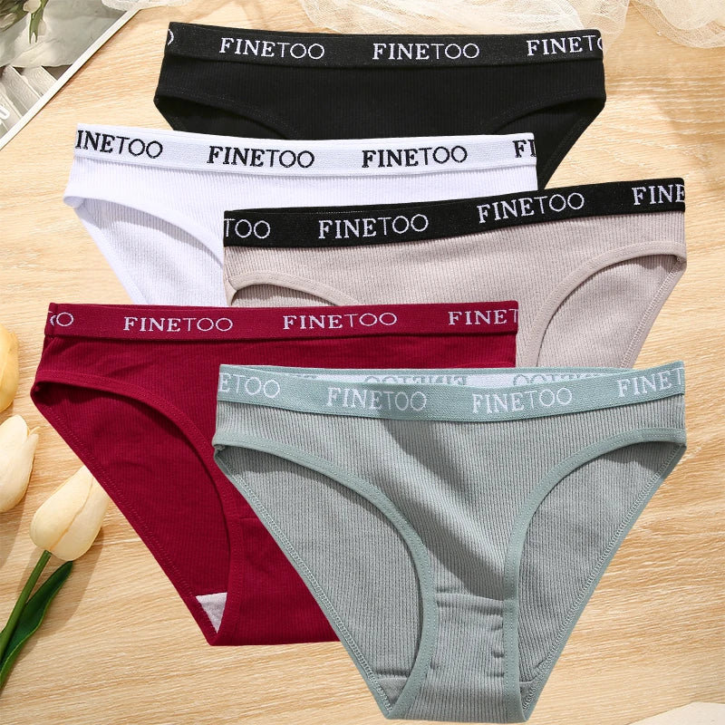 5-Pack Women’s Cotton Panties – Sexy Comfort Briefs with Letter Print & Waistband (M-XXL)
