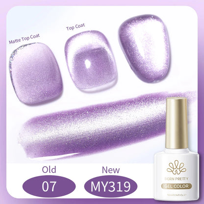 BORN PRETTY Cat Magnetic Gel Nail Polish 117 Colors 10ml Full Coverage Semi-Permanent Soak-Off Nail Varnish for Salon Manicure Glitter Cat Eye Nails