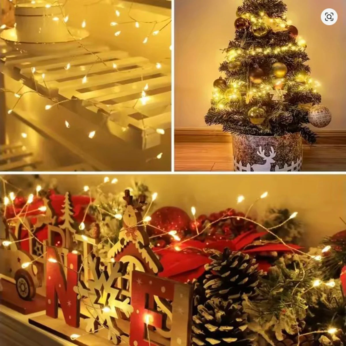 Cluster Firecracker String Lights – 6M-50M LED Fairy Lights for Christmas Tree, Wedding, Party & New Year Decoration