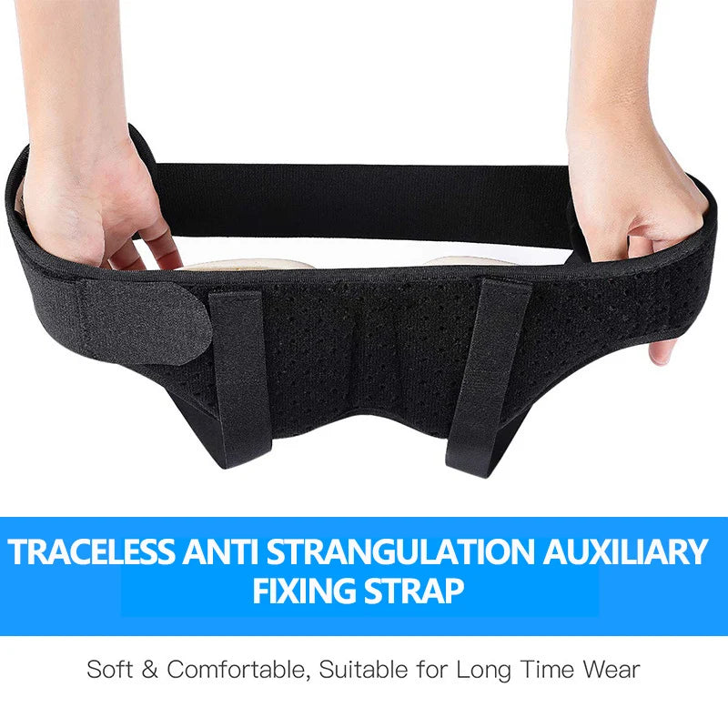 Adult Hernia Pain Relief Recovery Belt - Inguinal Groin Support with Inflatable Hernia Bag and 2 Removable Compression Pads