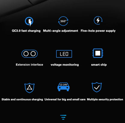 Dual-Port Car Charger Adapter – Digital Display, Simultaneous Charging for Multiple Devices