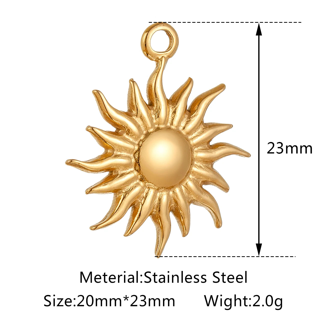 Stainless Steel Sunburst Sun Moon Star Charms Pendant – DIY Jewelry Making for Necklace, Bracelet & Earrings