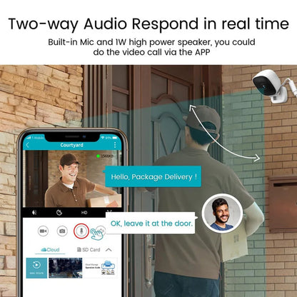 Xiaomi 4K Mini Security Camera – WiFi IP65 Waterproof Night Vision Monitor with Motion Detection & 2-Way Audio