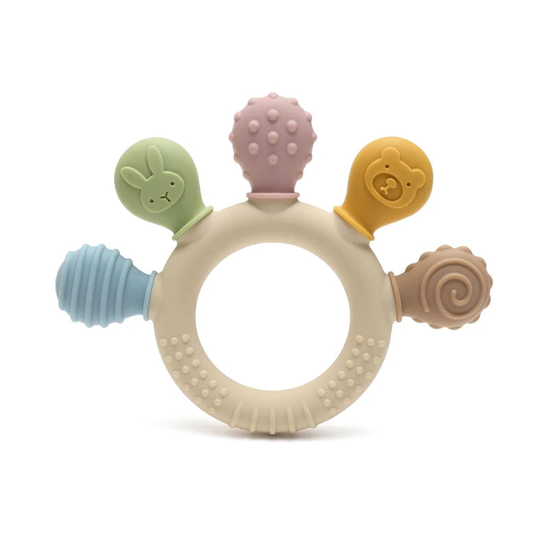 Baby Dinosaur Silicone Teether - BPA Free Easy Grip Chewing Toy for Newborns & Infants