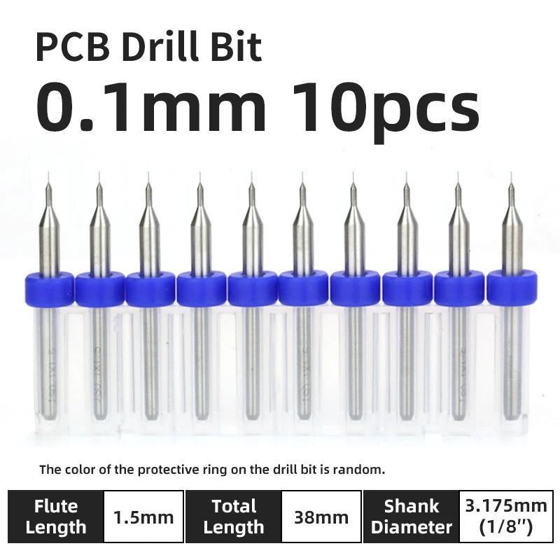 0.1–1.0mm Micro Carbide PCB Drill Bit Set – Tungsten Steel Bits for CNC, Wood & Circuit Board Precision Drilling