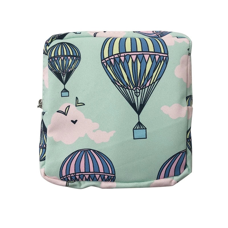 Cute Cartoon Girl Cosmetic Bag – Mini Travel Makeup Organizer for Lipstick, Sanitary Pads & Toiletries