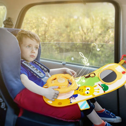 Kids Electric Copilot Steering Wheel Toy – Musical Simulated Driving Car Seat Educational Sound Toy
