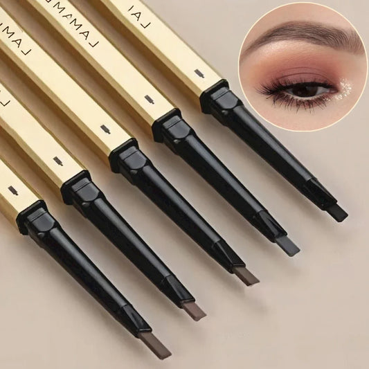 5-Color Dual-Head Eyebrow Pencil with Brush – Waterproof, Sweatproof Eyebrow Gel & Tattoo Pencil for Long-Lasting Natural Makeup