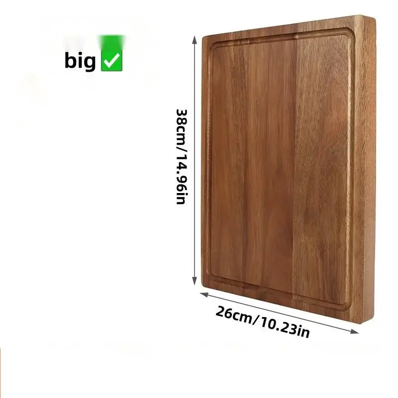 Wooden Cutting Board - Beech & Walnut Butcher Block for Meat, Cheese & Kitchen Chopping