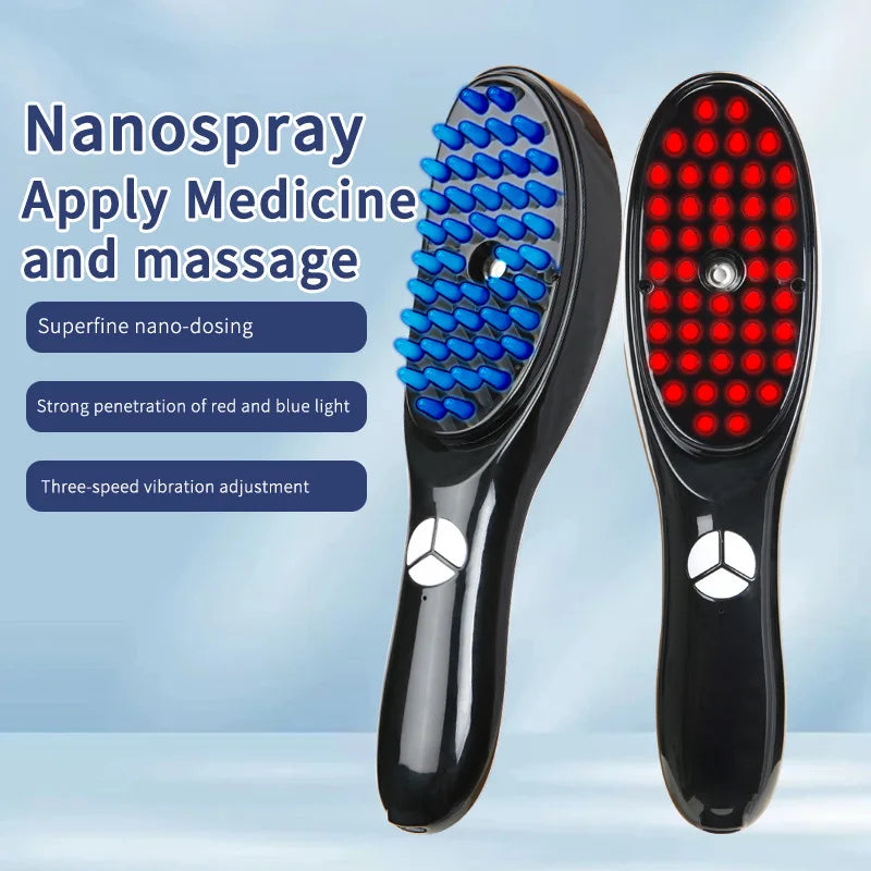 Electric Spray Massage Comb – LED Vibration Hair Growth Massager with Anti-Hair Loss Scalp Atomizer