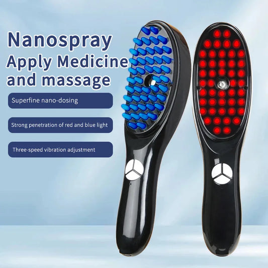 Electric Spray Massage Comb – LED Vibration Hair Growth Massager with Anti-Hair Loss Scalp Atomizer