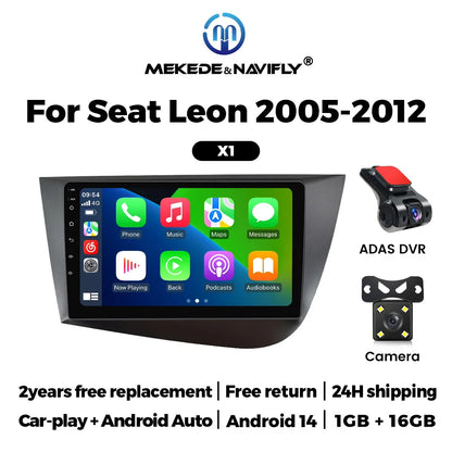MEKEDE 9-Inch Android Car Radio - Wireless CarPlay, Android Auto & GPS Navigation for Seat Leon MK2 2005-2012